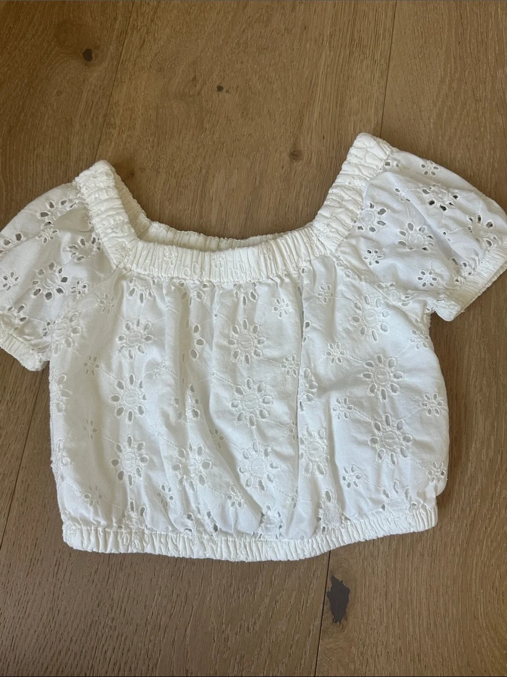 GAP Kids White Eyelet Top & Tiered Skirt Set